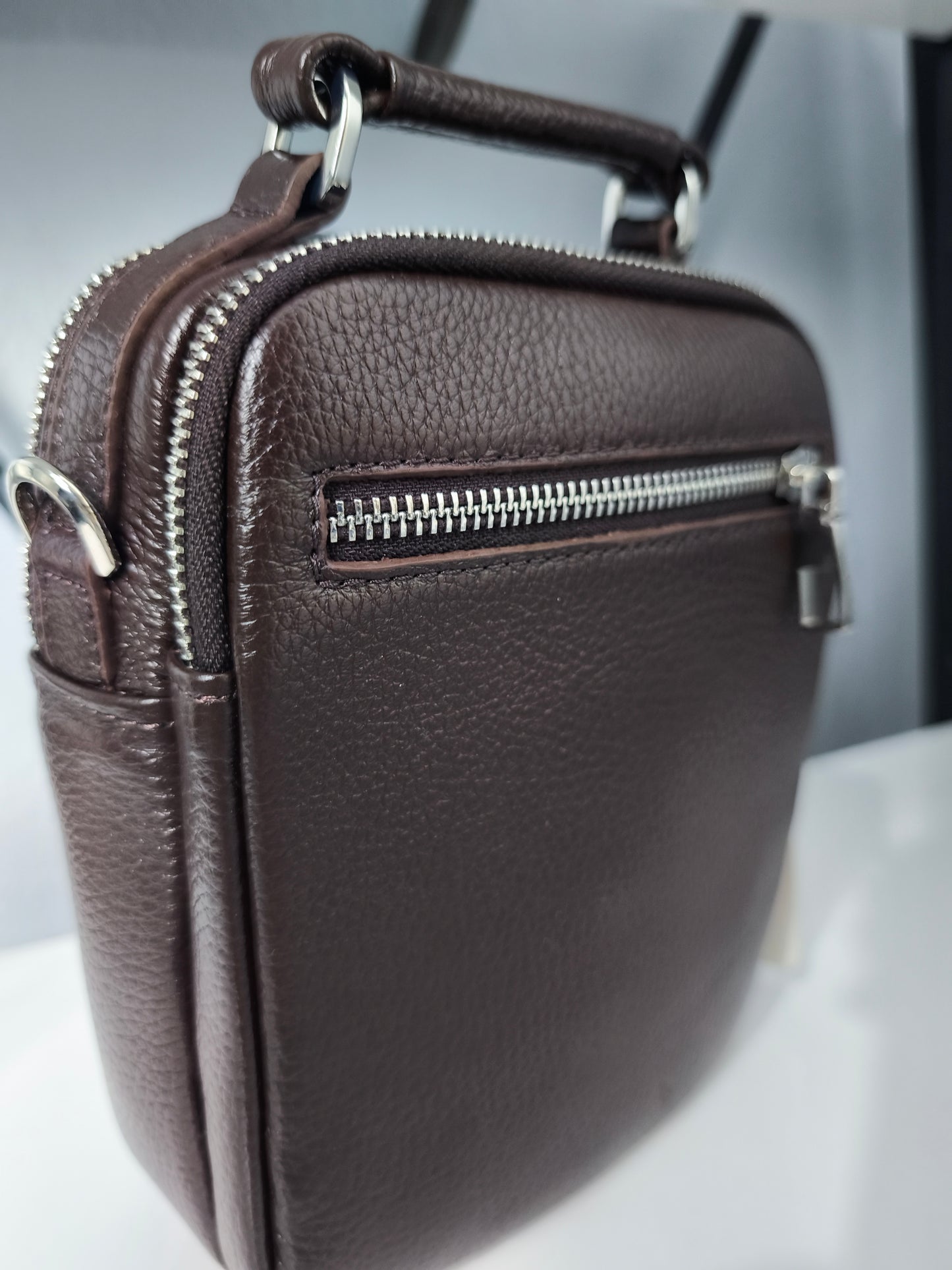 Hakiki Deri Erkek El ve Bel Çantası – Kahverengi | M&E&Y Deri