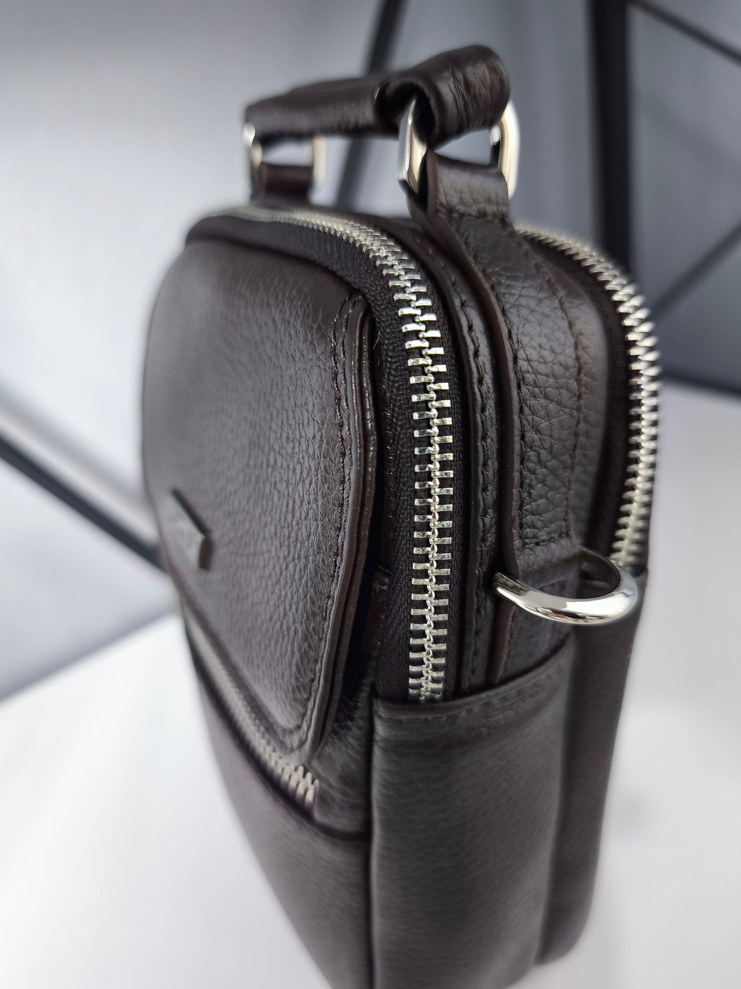 Hakiki Deri Erkek El ve Bel Çantası – Kahverengi | M&E&Y Deri