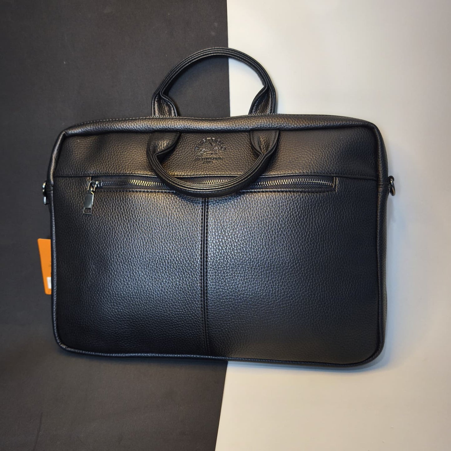 Siyah Suni Deri Evrak & Laptop Çantası